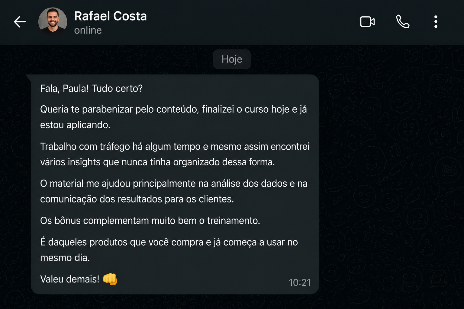 Depoimento do Rafael Costa