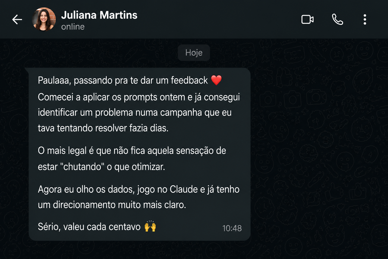 Depoimento da Juliana Martins